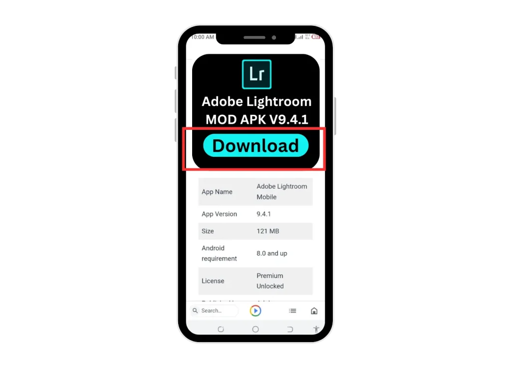 click on download Lightroom MOD APK 